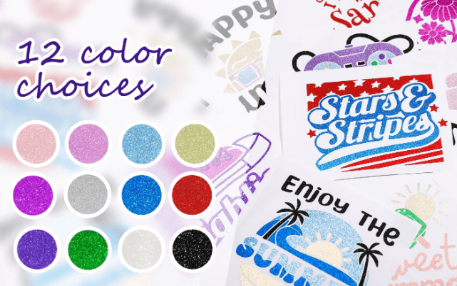 Teckwrap : Permanent Glitter Adhesive Vinyl Range (30 by 30cm)