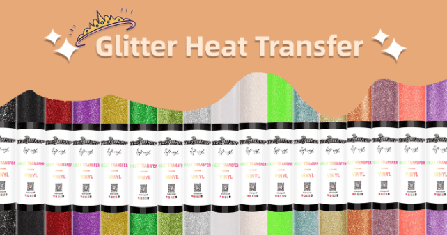 GlitterHTV4 Teckwrap : Glitter HTV Range (30 by 30cm)