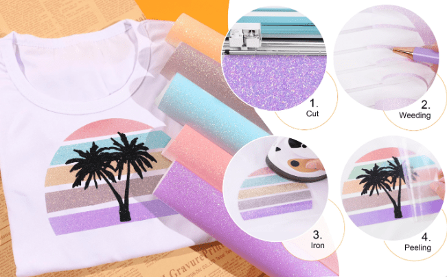 Teckwrap : UV Glitter Colour Changing HTV Range (30 by 30cm)