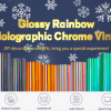 Teckwrap : Holographic Glossy Rainbow Adhesive Range (30 by 30cm)