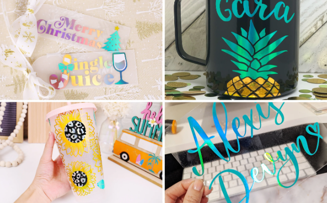 Teckwrap : Holographic Glossy Rainbow Adhesive Range (30 by 30cm)