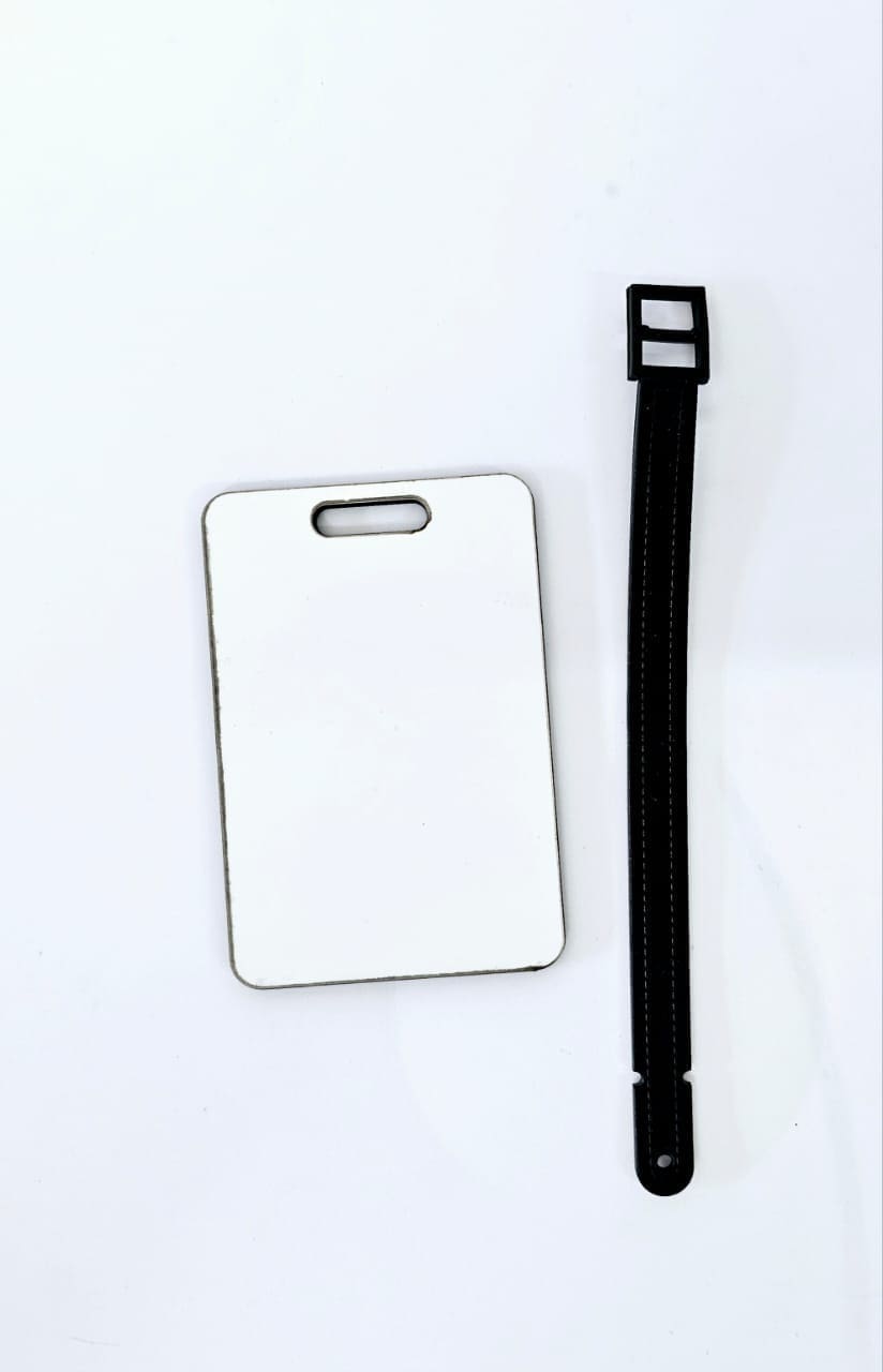 Laser Sublimation Blanks : Super Glossy 3mm Sublimation Single or Double Sided MDF Luggage or Name Tag (includes strap)