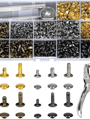Arts & Crafts : 480 Piece Leather Double Sided Rivets Set With Tools