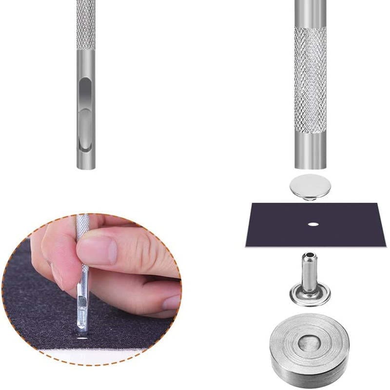 Arts & Crafts : 480 Piece Leather Double Sided Rivets Set With Tools