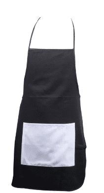 Sublimation Blanks : Adult Apron Black with white Pocket (ZZ)