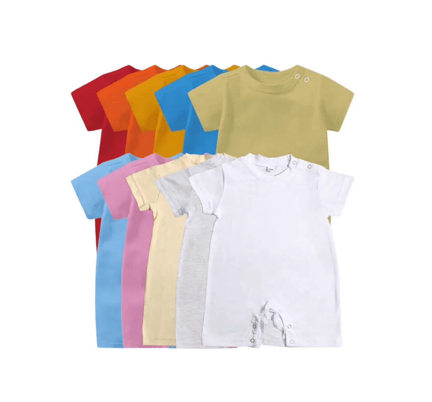 Sublimation Blanks : White Short Sleeved Baby Bodysuit