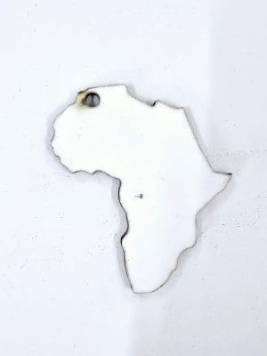 Laser Sublimation Blanks : Super Glossy 3mm Sublimation MDF Africa Keychain + 30mm Silver Split Keyring