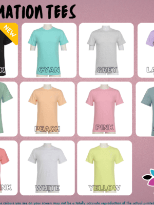 Sublimation Blanks : Kiddies Crew Cut Polyester Tshirts (Age 1 to 6)