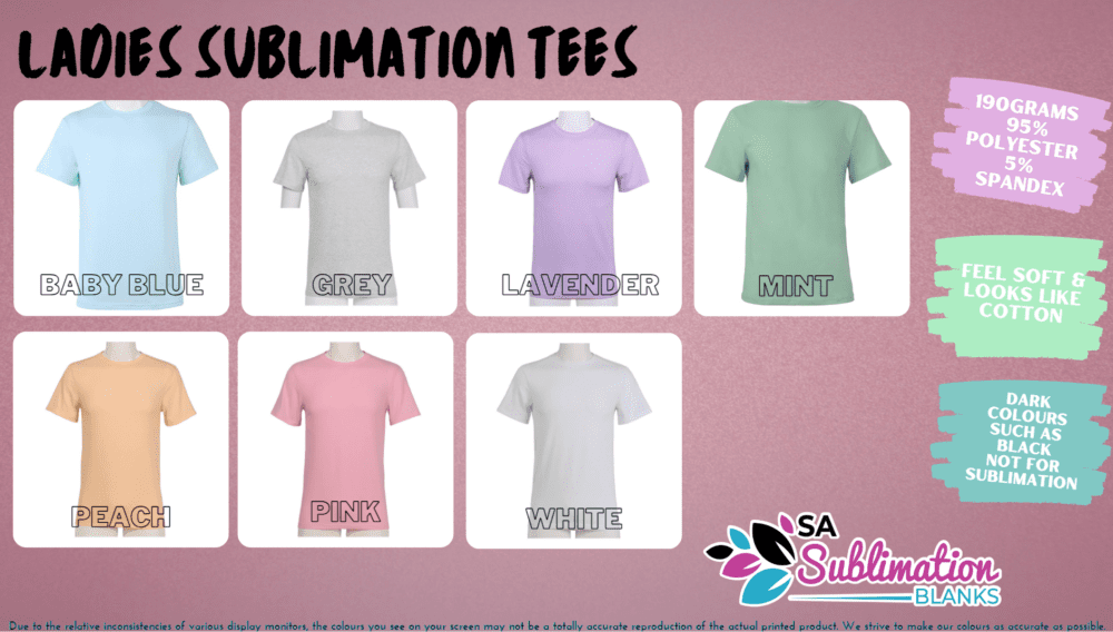 Sublimation Blanks : Women's Crew Cut Polyester Tshirts
