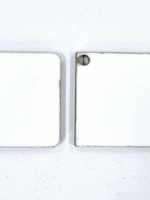 Laser Sublimation Blanks : Super Glossy 3mm Single or Double Sided Sublimation MDF SQUARE 5 & 6cm Keychain + 30mm Split Keyring