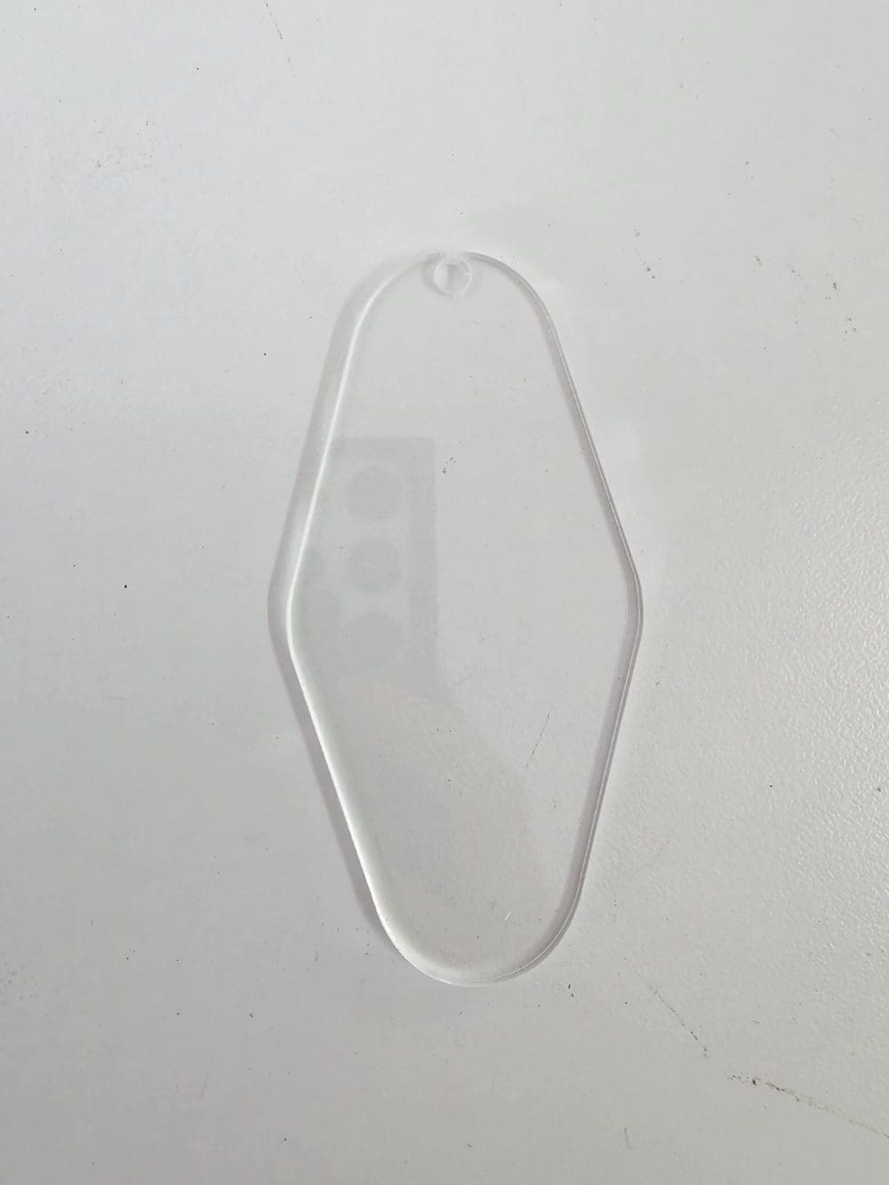 Laser Acrylic Shapes : CLEAR Motel Keychain + 30mm Silver Split Keyring  (1.5, 2, 3 & 5mm)