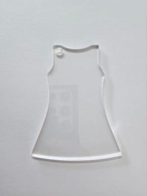 Netball Acrylic Shapes : CLEAR Netball Dress Keychain (1.5, 2, 3 & 5mm)