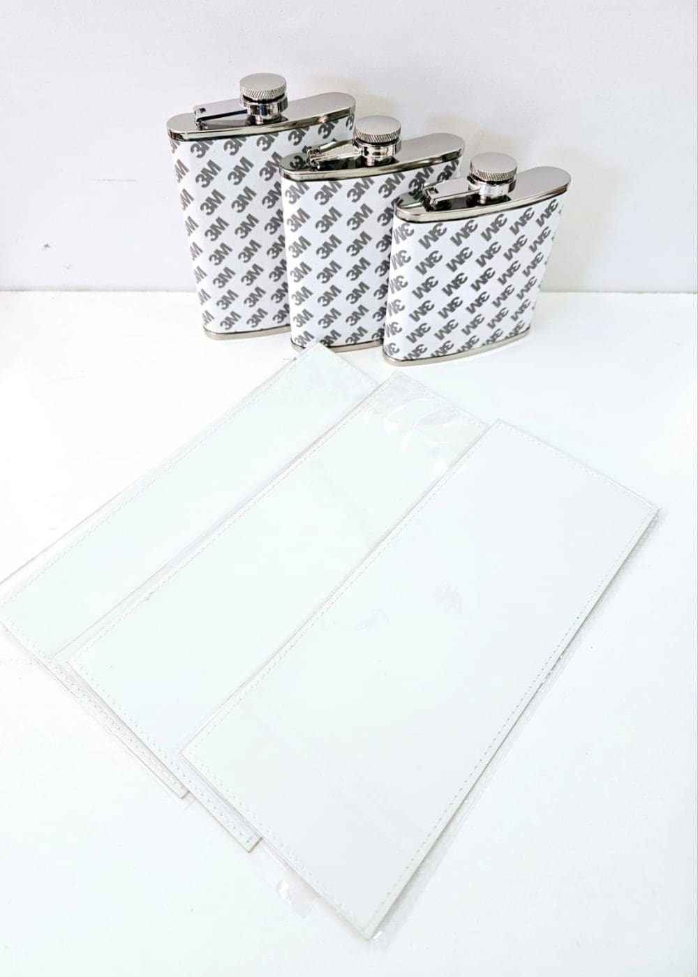 Sublimation Blanks : PU Leather Steel Hip Flask (6, 7 and 8oz)