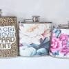 Sublimation Blanks : PU Leather Steel Hip Flask (6, 7 and 8oz)