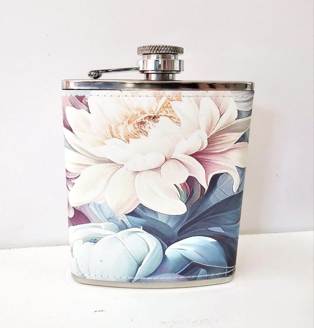 Sublimation Blanks : PU Leather Steel Hip Flask (6, 7 and 8oz)