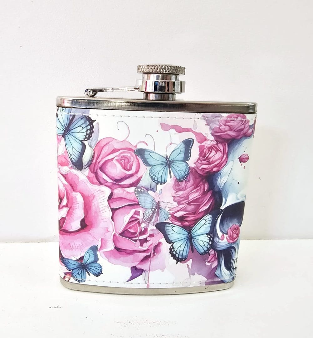 Sublimation Blanks : PU Leather Steel Hip Flask (6, 7 and 8oz)