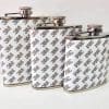 Sublimation Blanks : PU Leather Steel Hip Flask (6, 7 and 8oz)