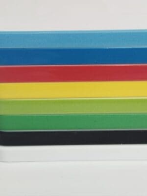 Sublimation Blanks : Rectangle Coloured Polymer Keyring Set (ZZ)