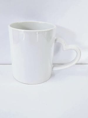 Sublimation Blanks : 11oz White Mug With Heart Shaped Handle (ZZ)