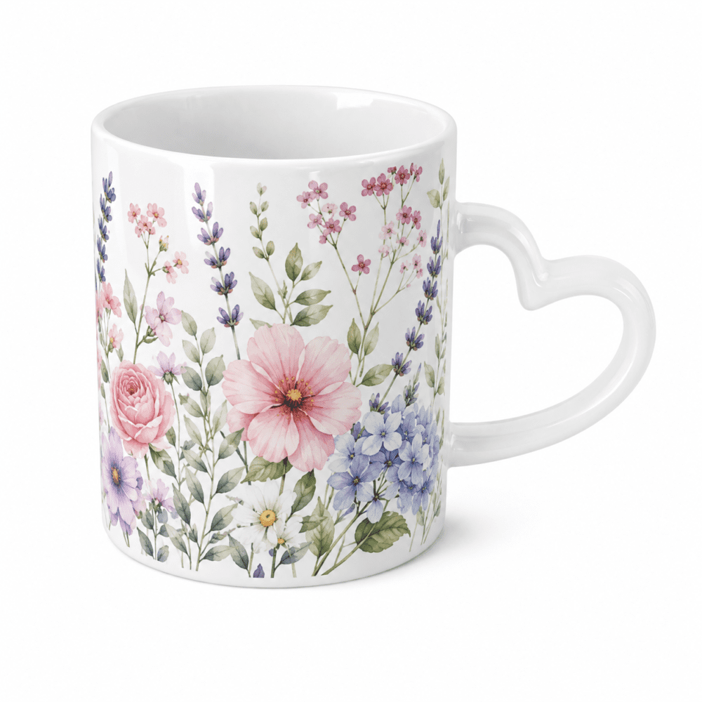 Sublimation Blanks : 11oz White Mug With Heart Shaped Handle (ZZ)