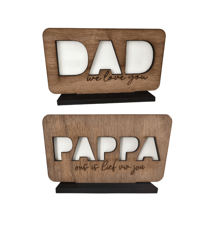 Laser  Sublimation Blanks : DAD or PAPPA Sublimation & Veneer Plaque with Stand