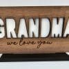 Laser Sublimation Blanks : GRANDMA or OUMA Sublimation & Veneer Plaque with Stand