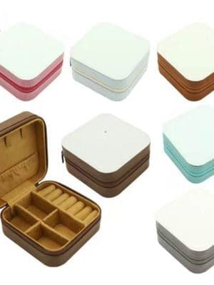 Jewllaryboxes3 Sublimation : PU Leather Jewelry Box for Sublimation (10 by 10 by 5cm)