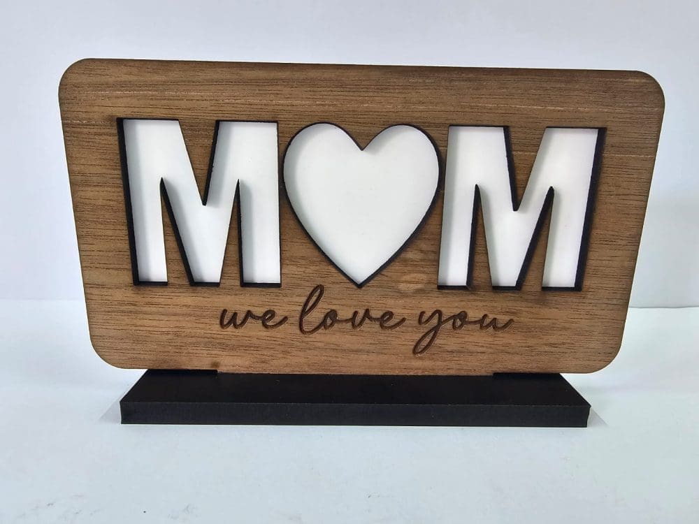 Laser  Sublimation Blanks : MOM, MAMA or MAMMA Sublimation & Veneer Plaque with Stand