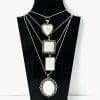 Sublimation Blanks : Silver Glass Stone Necklaces (Oval, heart, square & rectangle)