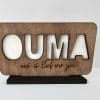 Laser Sublimation Blanks : GRANDMA or OUMA Sublimation & Veneer Plaque with Stand
