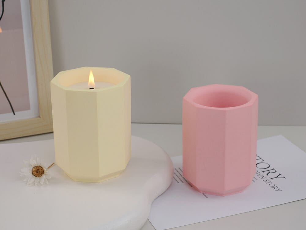 Silicone Moulds : (2) Container/Jar Silicone Moulds for Candle, Jesmonite & Resin Art