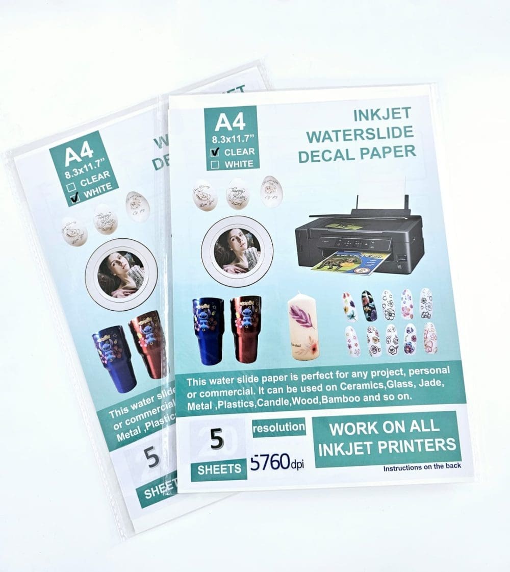 Sublimation Blanks : Waterslide Paper Decal for INKJET (Pack of 5)