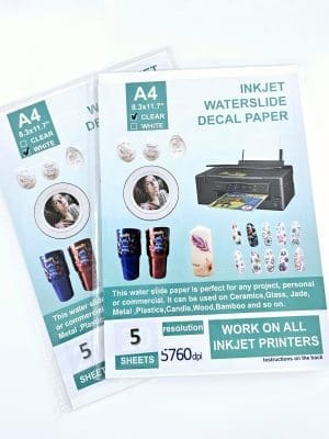 Sublimation Blanks : Waterslide Paper Decal for INKJET (Pack of 5)