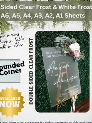 Acrylic Blanks : 3mm D/S Clear & Frost Boards (A6, A5, A4, A3, A2, A1 Sheets)