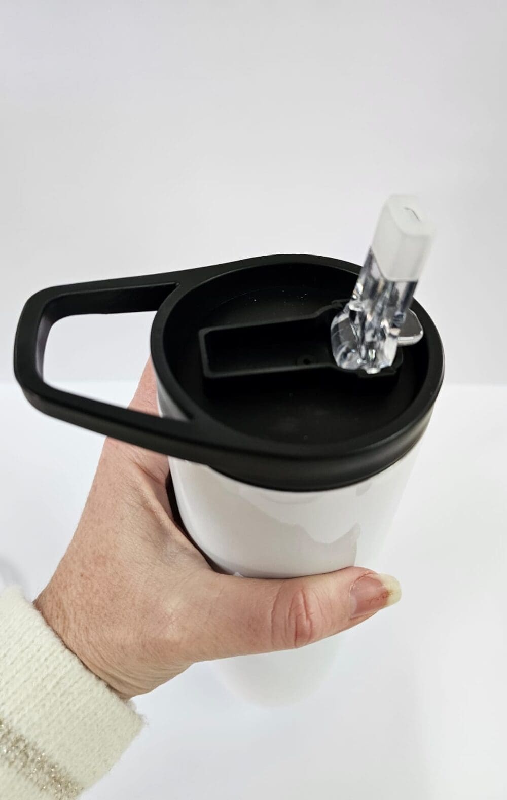 Sublimation Blanks : 20oz Straight Flip Lid Tumbler With Carry Handle + Slider Screw On Lid