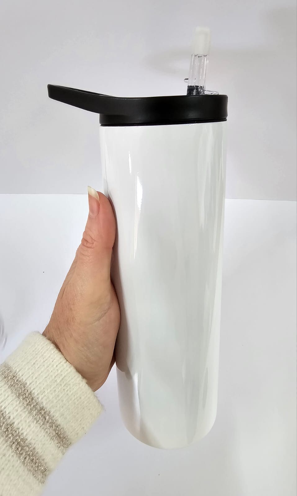 Sublimation Blanks : 20oz Straight Flip Lid Tumbler With Carry Handle + Slider Screw On Lid