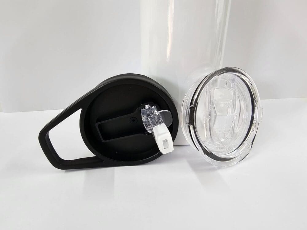 Sublimation Blanks : 20oz Straight Flip Lid Tumbler With Carry Handle + Slider Screw On Lid