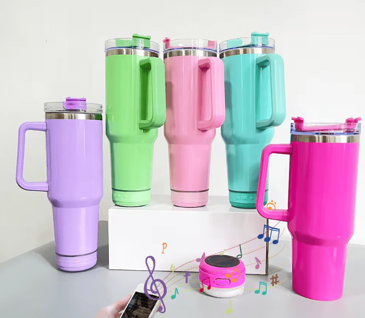 Sublimation Blanks : 40oz MUSIC Sublimation Tumblers Solid Colours