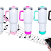 Sublimation Blanks : 40oz MUSIC Sublimation Tumblers White, with colour trim