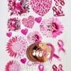 3D UV Stickers : A4 Breast Cancer Awareness Deluxe Combo + x6, 2mm 6cm Rose Gold Mirror Acrylic Discs (CAN1 A4 Combo)