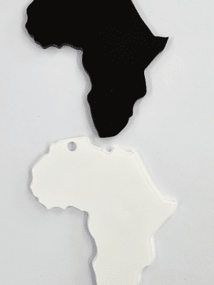 Acrylic Shapes : 3mm BLACK or WHITE Africa Keychain