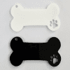 Acrylic Shapes : 3mm BLACK or WHITE Bone Keychain with paw cut out