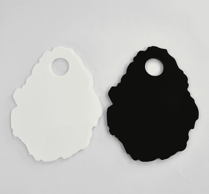 Laser Acrylic Shapes : BLACK & WHITE Irregular Nail Pallet Acrylic