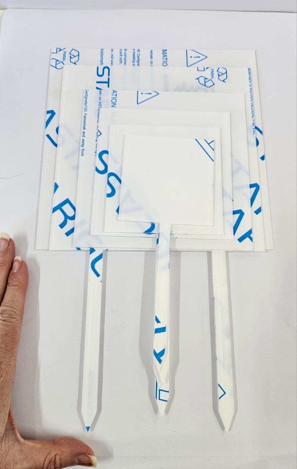 Cake Topper Square All2 Laser Acrylic Shapes : CLEAR Square Cake Toppers (8, 10, 12, 15, 18, 20cm)