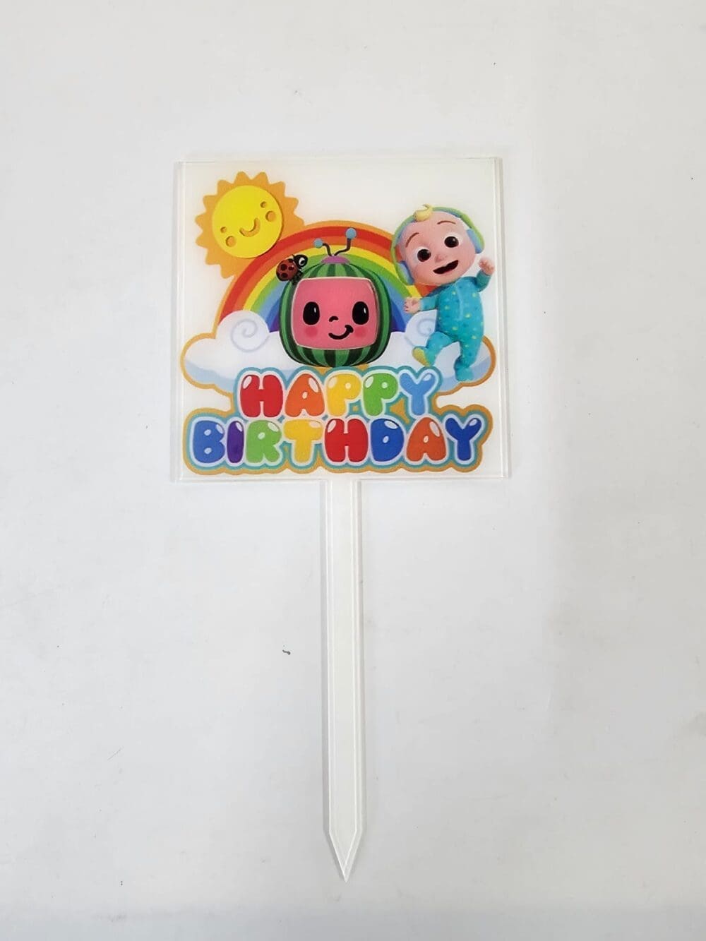 3D UV Prints : Direct UV Print to CLEAR Square Cake Toppers (8, 10, 12, 15, 18, 20cm)
