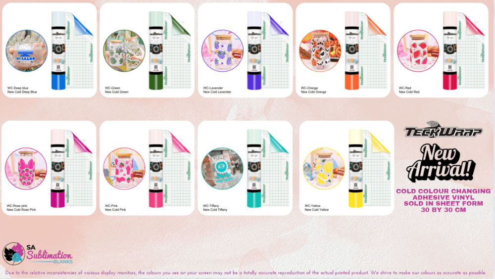 Teckwrap : Cold Colour Changing Adhesive Range (30 by 30cm)