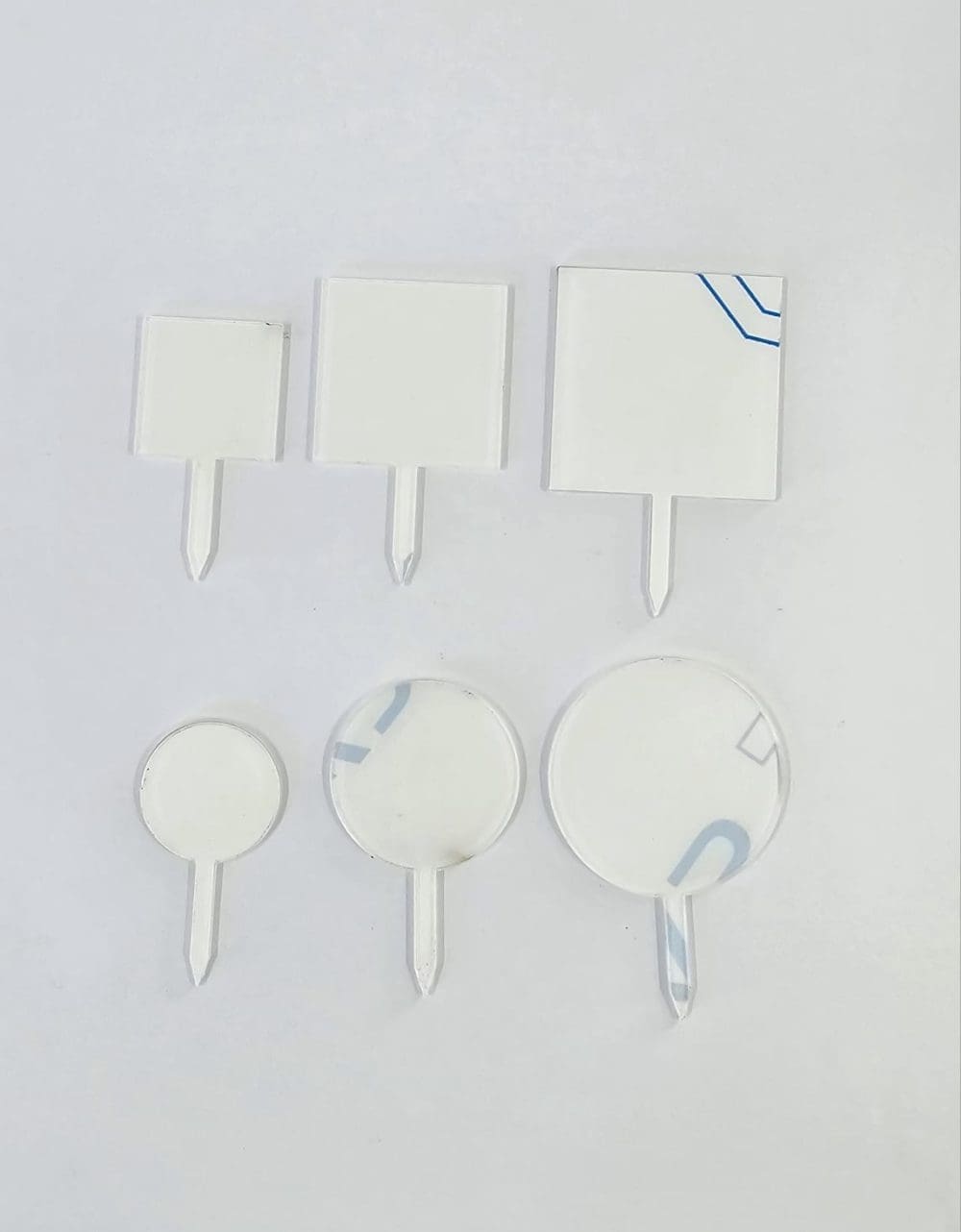 Laser Acrylic Shapes : Clear Acrylic CUPCAKE Circle & Square Toppers (3, 4 & 5cm)