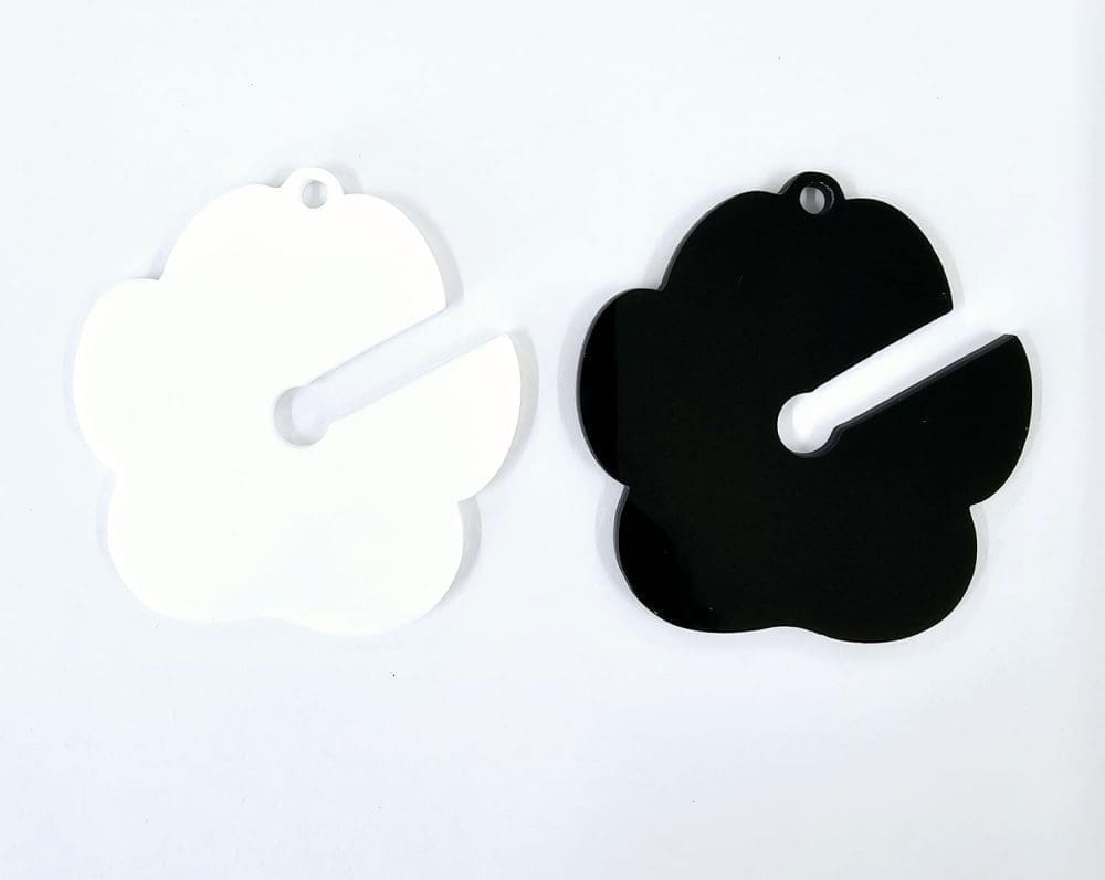 Acrylic Shapes : BLACK or WHITE Poop Loop Keychain