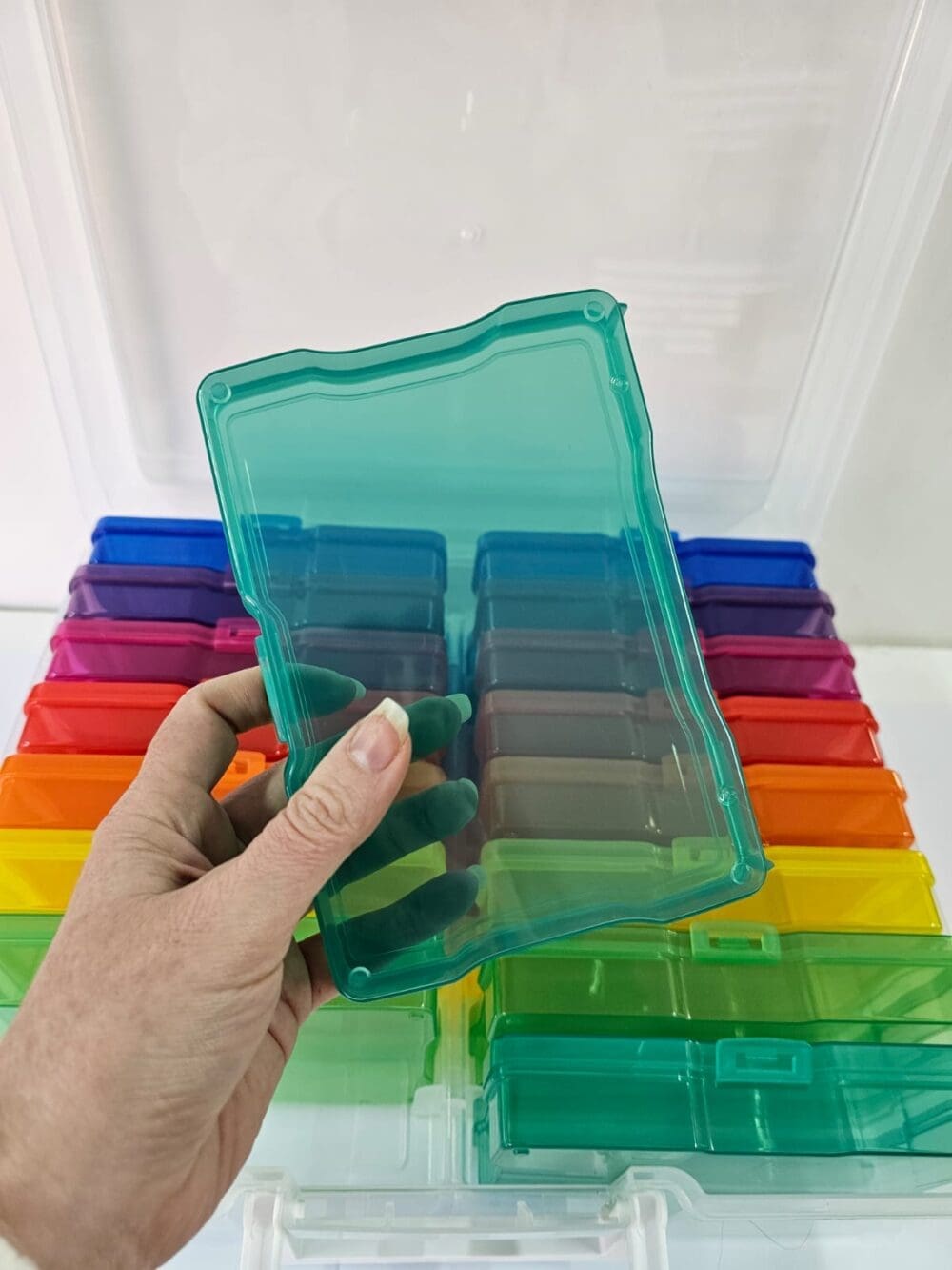 Storage Container Colour Arts & Crafts : 17 Piece Storage Container with 16 Inner Cases Plastic Storage Boxes with handle