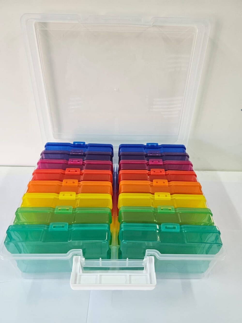 Storage Container Colour.2 Arts & Crafts : 17 Piece Storage Container with 16 Inner Cases Plastic Storage Boxes with handle